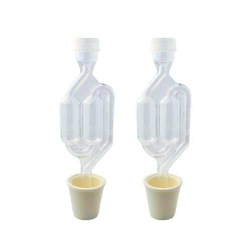Fastrack Twin Bubble Airlock and Carboy Bung (2-Pack) | Fermentation Airlocks for Homebrewing Beer, Wine, Mead, and Kombucha