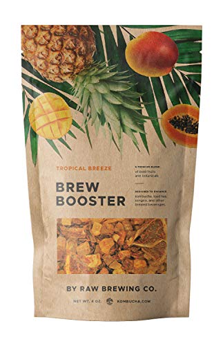 Kombucha.com Tropical Breeze BREW BOOSTER - Super Premium Pineapple, Mango, Papaya Blend w/ Botanicals for Creating Store Quality Kombucha, Flavored Iced Tea, Sangria, and More - All Natural, Loose Leaf, Caffeine Free, No Artificial Flavors, Immunity