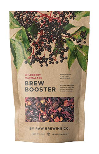 Kombucha.com Wildberry Marmalade BREW BOOSTER - Super Premium Elderberry, Currant, Strawberry Blend w/ Hibiscus & Botanicals for Creating Store Quality Kombucha, Flavored Iced Tea, Sangria, and More - All Natural, Loose Leaf, Caffeine Free, No Artifi